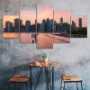 Toronto City Skyline Trillium Park 5 Piece Five Panel Wall Canvas Print Modern Art Poster Wall Art Decor