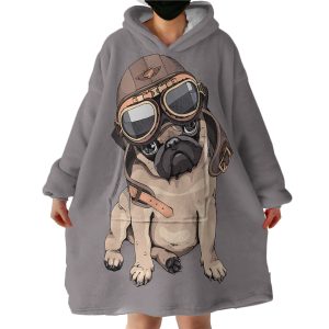 Tough Pug Hoodie Wearable Blanket WB1888
