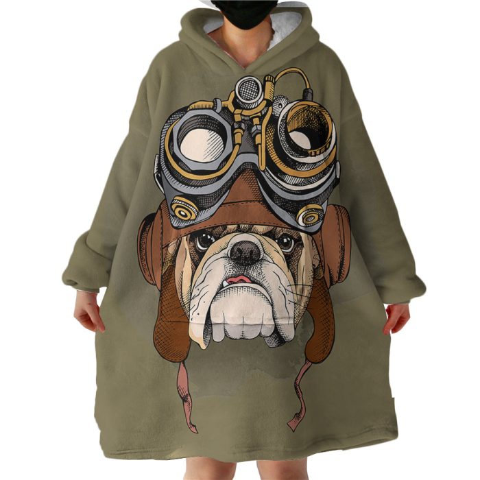 Tough Pug Hoodie Wearable Blanket WB2007
