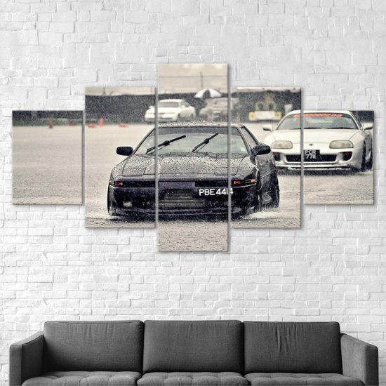 Toyota Supra MK3 Drift Cars Canvas 5 Piece Five Panel Print Modern Wall Art Poster Wall Art Decor 2 1