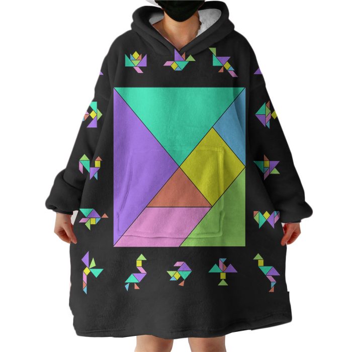 Triangle And Square Hoodie Wearable Blanket WB1001