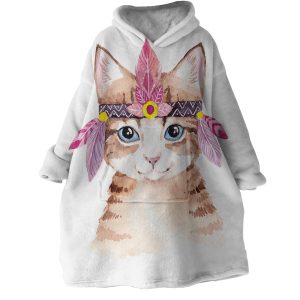 Tribal Cat Hoodie Wearable Blanket WB1065 1