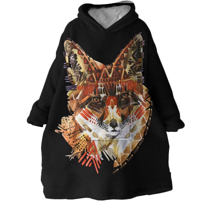 Tribal Fox Hoodie Wearable Blanket WB1969 1