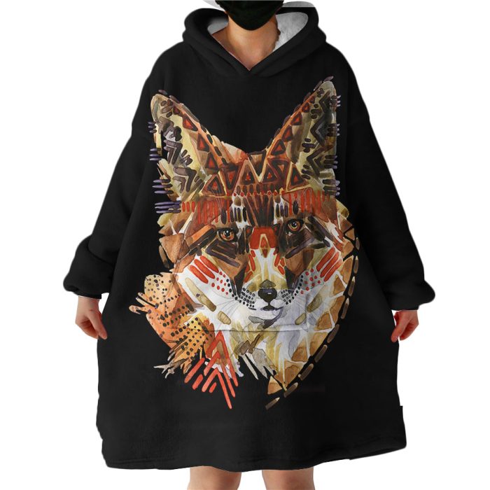 Tribal Fox Hoodie Wearable Blanket WB1969