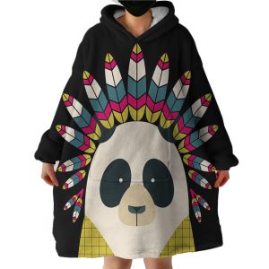 Tribal Panda Hoodie Wearable Blanket WB1183