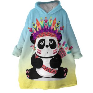 Tribal Panda Hoodie Wearable Blanket WB1610 1