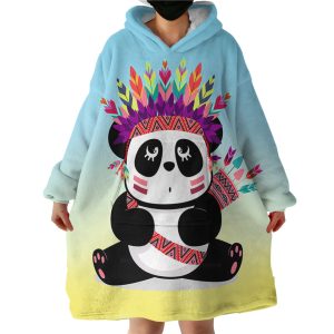 Tribal Panda Hoodie Wearable Blanket WB1610