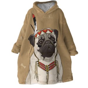 Tribal Pug Hoodie Wearable Blanket WB1897 1