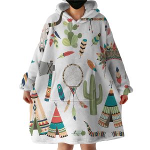 Tribal Themed Hoodie Wearable Blanket WB0923