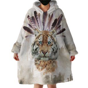 Tribal Tiger Hoodie Wearable Blanket WB0924