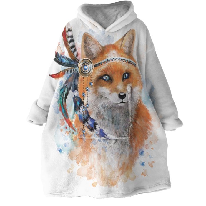 Tribal Wolf Hoodie Wearable Blanket WB0404 1