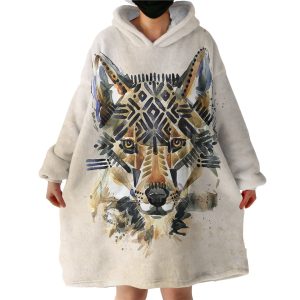 Tribal Wolf Hoodie Wearable Blanket WB1968