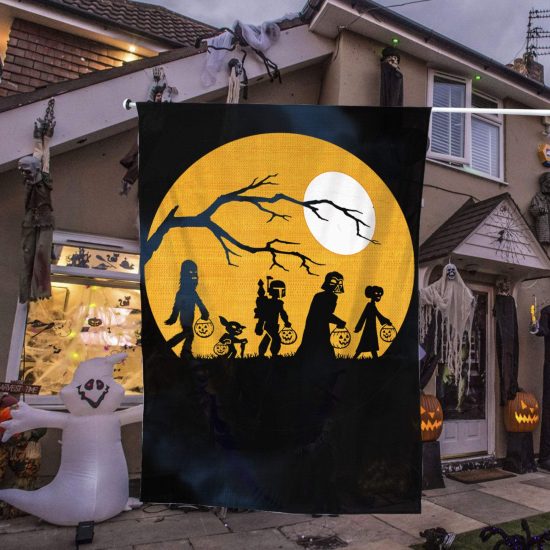 Trick Or Treat Halloween Silhouette Halloween Personalized Garden Flag House Flag Double Sided Home Design Outdoor Porch