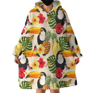Tropical Toucan Hoodie Wearable Blanket WB2045