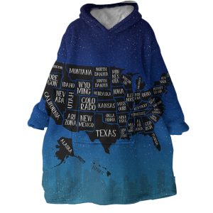 US States Hoodie Wearable Blanket WB1607 1