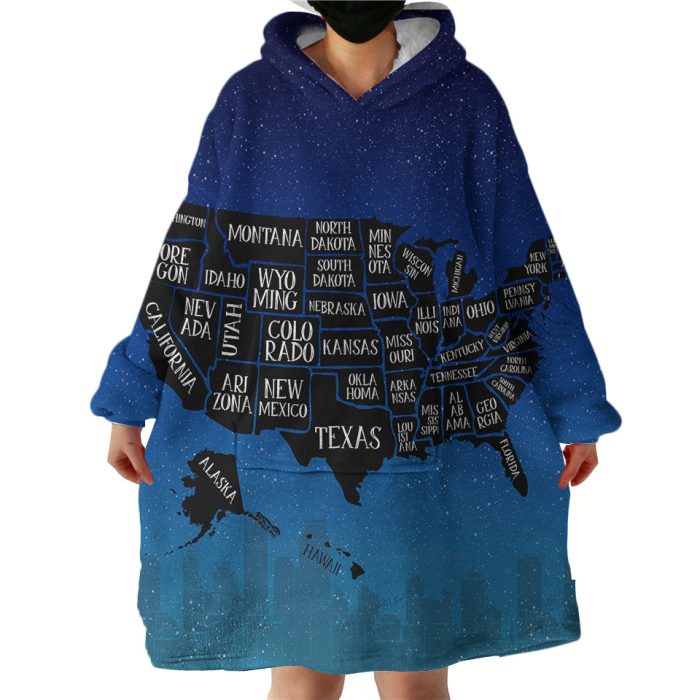 US States Hoodie Wearable Blanket WB1607