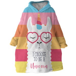 Unicorn Llama Hoodie Wearable Blanket WB1778 1