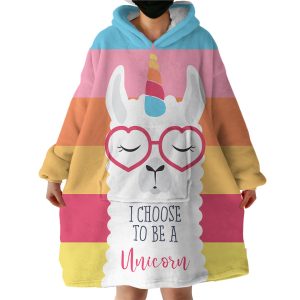 Unicorn Llama Hoodie Wearable Blanket WB1778
