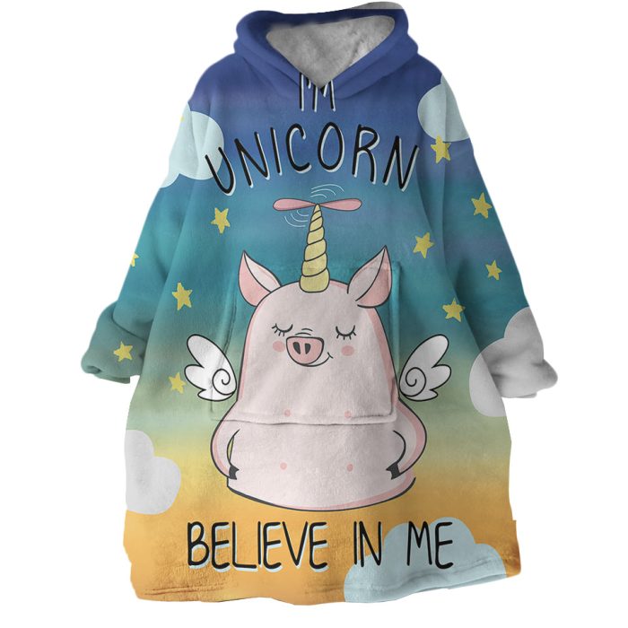 Unicorn Pig Hoodie Wearable Blanket WB0423 1