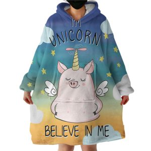 Unicorn Pig Hoodie Wearable Blanket WB0423