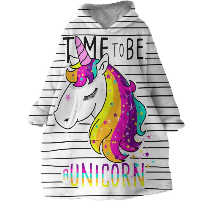 Unicorn Time Hoodie Wearable Blanket WB1585 1