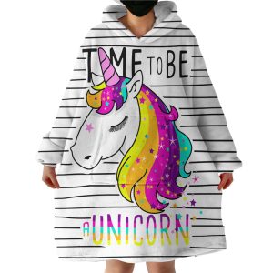 Unicorn Time Hoodie Wearable Blanket WB1585