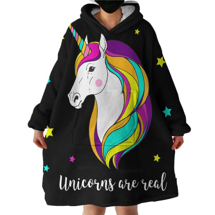 Unicorns Are Real Hoodie Wearable Blanket WB1852