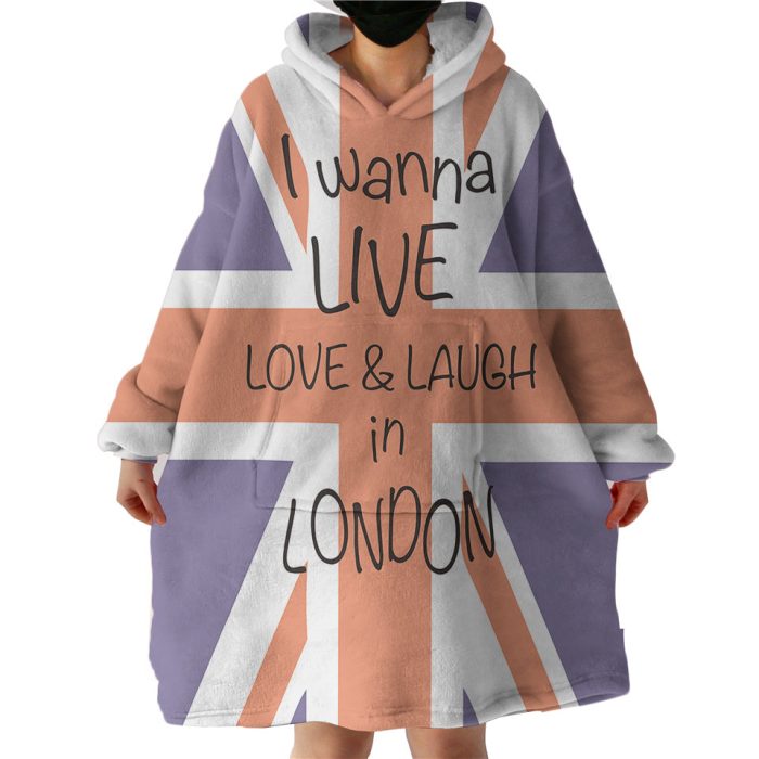 United Kingdom Flag Hoodie Wearable Blanket WB0609