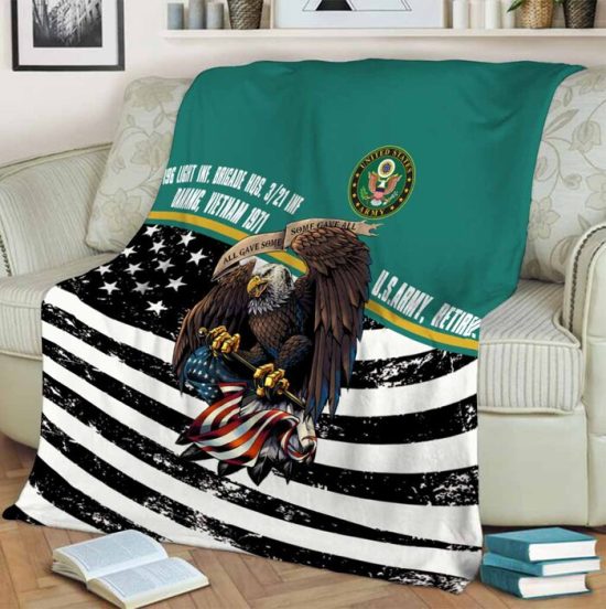 Us Army Eagle Fleece Blanket Sherpa Blanket Family Blanket Gift For Birthday 2