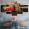 Van Bus Cars Surf Boards Canvas 5 Piece Five Panel Print Modern Wall Art Poster Wall Art Decor