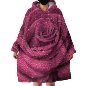 Velvety Rose Hoodie Wearable Blanket WB1372