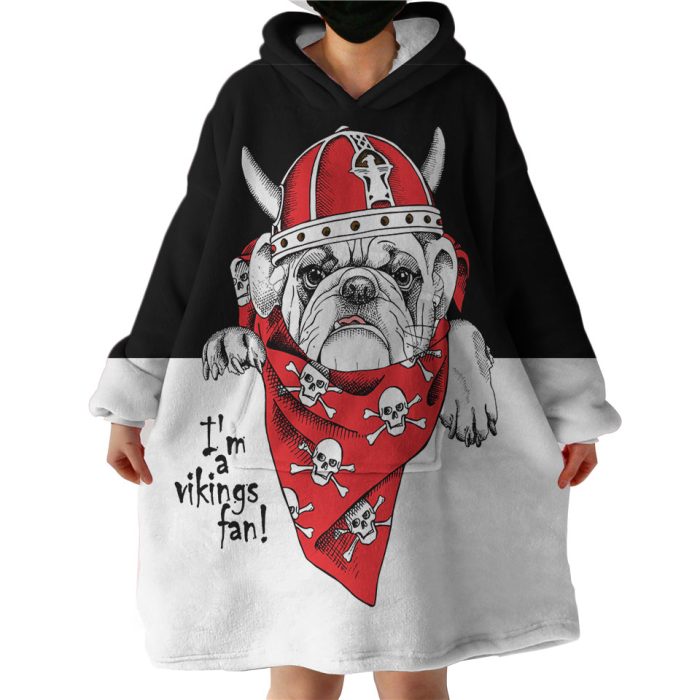 Viking Pug Hoodie Wearable Blanket WB1193