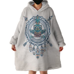 Vintage Aztec Dream Catcher Owl Logo Hoodie Wearable Blanket WB0651