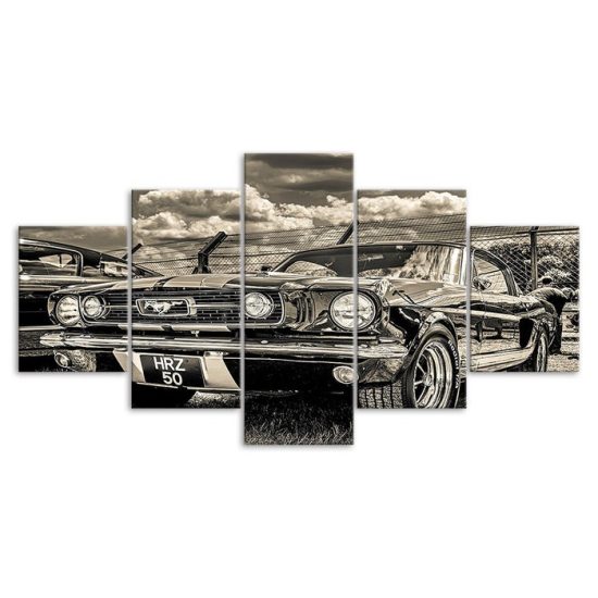 Vintage Car Dodge Challenger Canvas 5 Piece Five Panel Print Modern Wall Art Poster Wall Art Decor 3