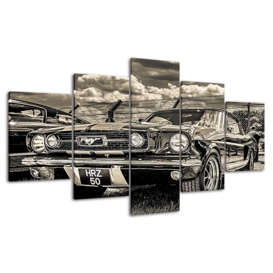 Vintage Car Dodge Challenger Canvas 5 Piece Five Panel Print Modern Wall Art Poster Wall Art Decor 4 1