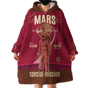 Vintage Color Astronaut Hoodie Wearable Blanket WB1284
