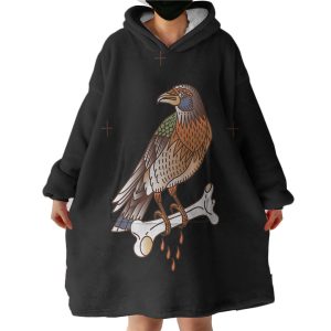 Vintage Color Crows & Bone Hoodie Wearable Blanket WB0513