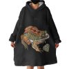 Vintage Color Frog & Diamond Hoodie Wearable Blanket WB0514