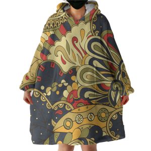 Vintage Color Royal Mandala Hoodie Wearable Blanket WB0171