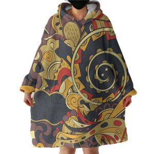 Vintage Color Royal Vortex Hoodie Wearable Blanket WB0173