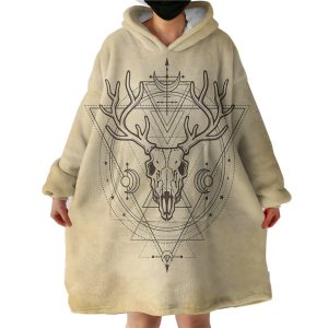 Vintage Deer Skull Zodiac Hoodie Wearable Blanket WB0399