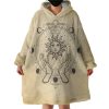 Vintage Round Zodiac Sun & Moon Hoodie Wearable Blanket WB0400