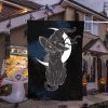 Vintage Scary Halloween Black Cat Costume Witch Hat Moon Personalized Garden Flag House Flag Double Sided Home Design Outdoor Porch