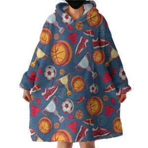 Vintage Sports Iconic Illustration Hoodie Wearable Blanket WB0633