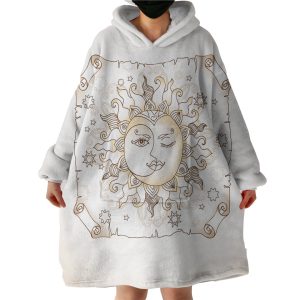 Vintage Sun Face Craft Hoodie Wearable Blanket WB0577