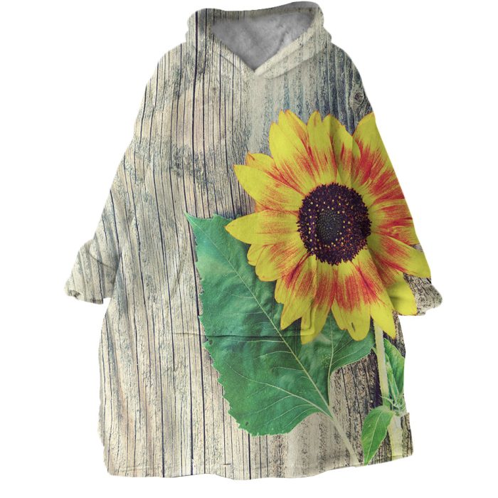 Vintage Sunflower Hoodie Wearable Blanket WB1866 1