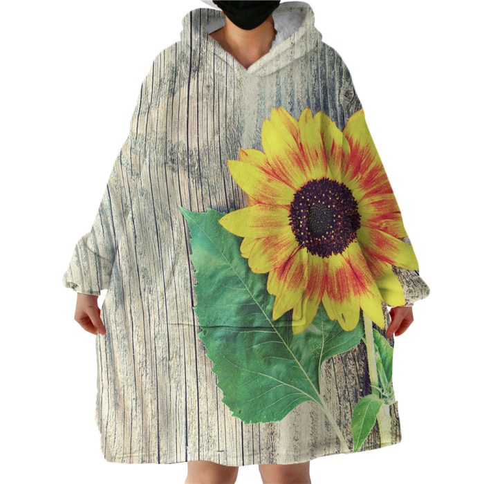 Vintage Sunflower Hoodie Wearable Blanket WB1866