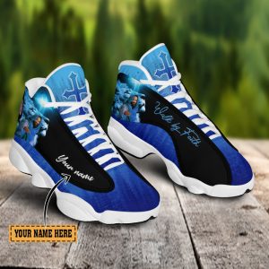 Walk By Faith Blue Custom Name Air Jordan 13 Shoes