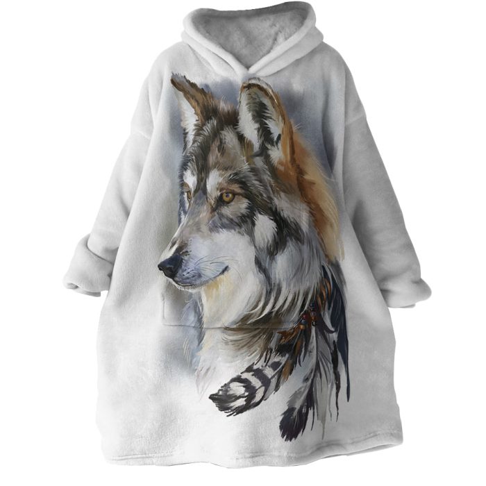 Warchief Wolf Hoodie Wearable Blanket WB1177 1