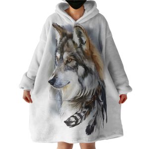 Warchief Wolf Hoodie Wearable Blanket WB1177